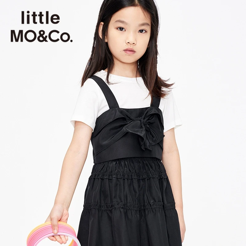littlemoco童装春夏蝴蝶结短袖T恤圆领#KBB2TEE027