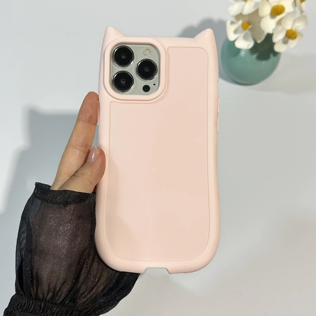 猫耳朵新款适用iPhone13苹果12promax手机壳14简约15高级11纯色xs