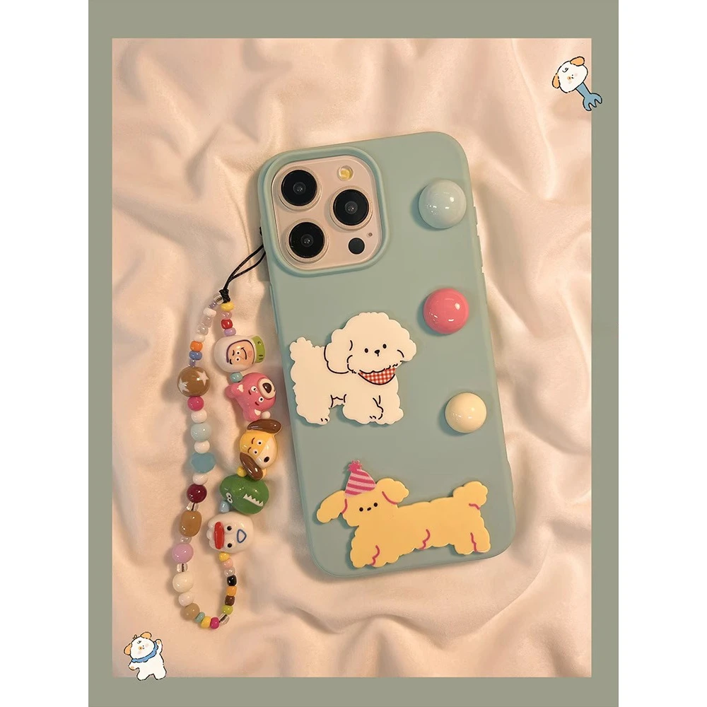 可爱立体小狗适用iPhone16防摔手机壳苹果13卡通14promax网红小众