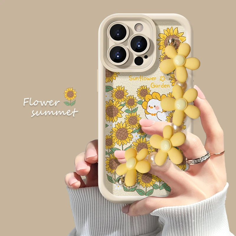 女款韩风手链适用iPhone15苹果14promax全包13手机壳12网红11小众