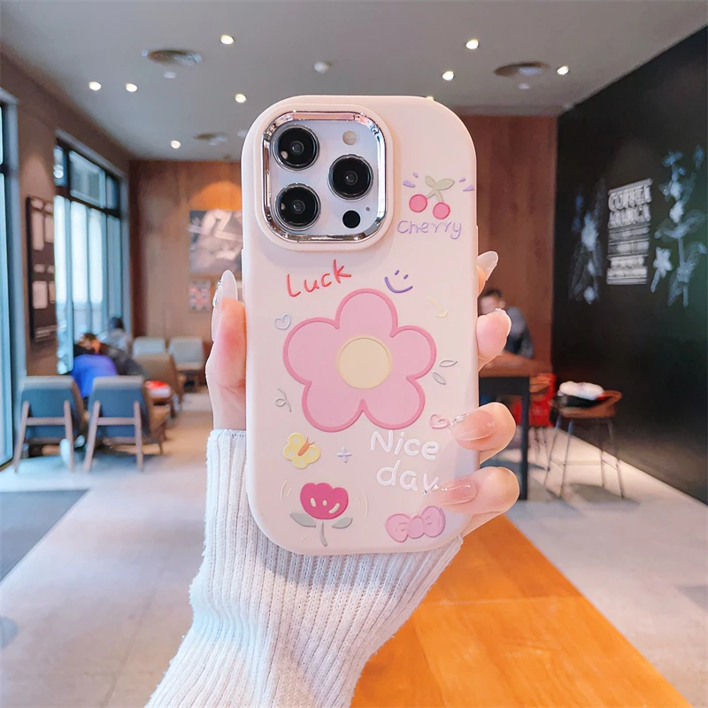 女款一朵小花iPhone13苹果15promax手机壳14网红12创意11小众xr/x