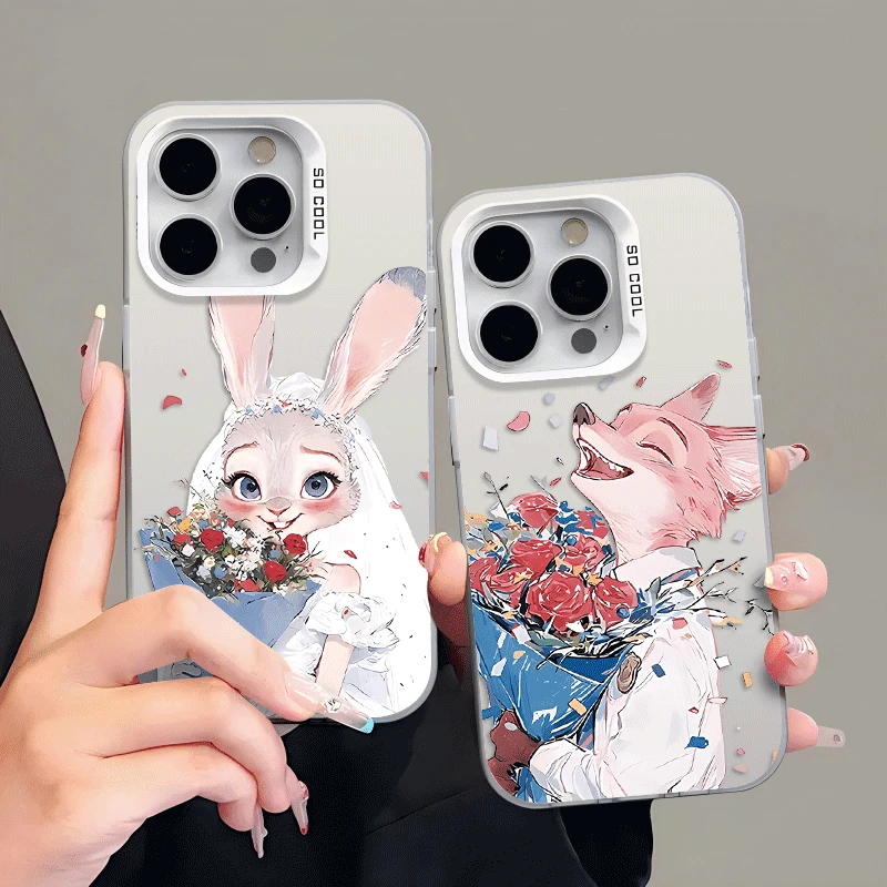 捧花朱迪尼克适用iPhone15苹果16情侣手机壳13promax可爱14卡通11