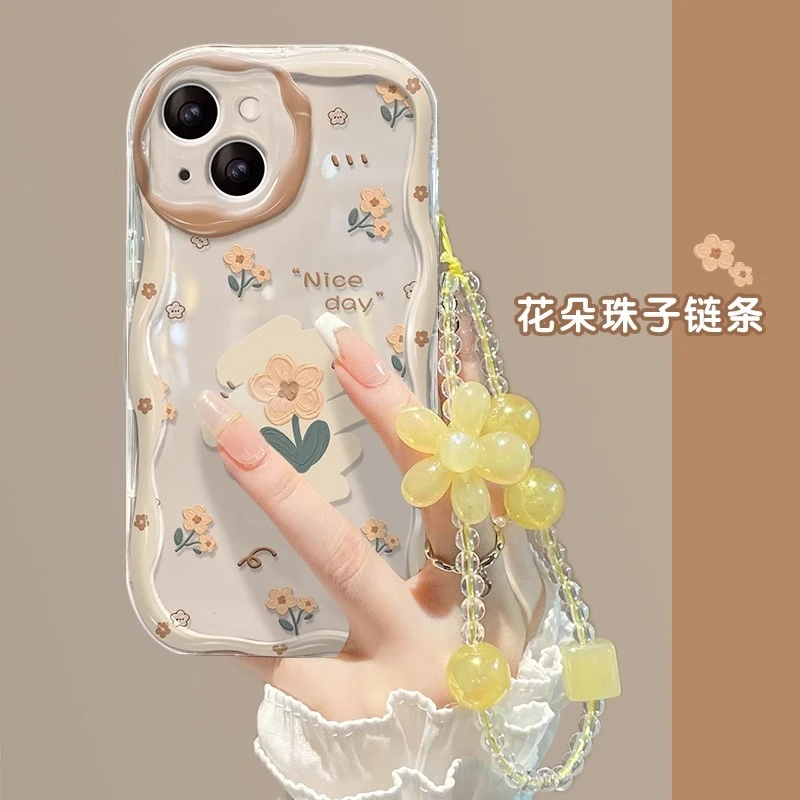 满屏小黄花适用iPhone13苹果15手机壳14promax简约12小清新11小众