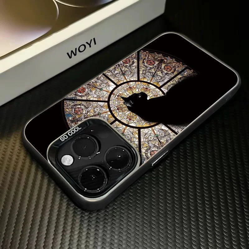 城堡黑猫适用iPhone13苹果15防摔手机壳14promax情侣12小众11创意