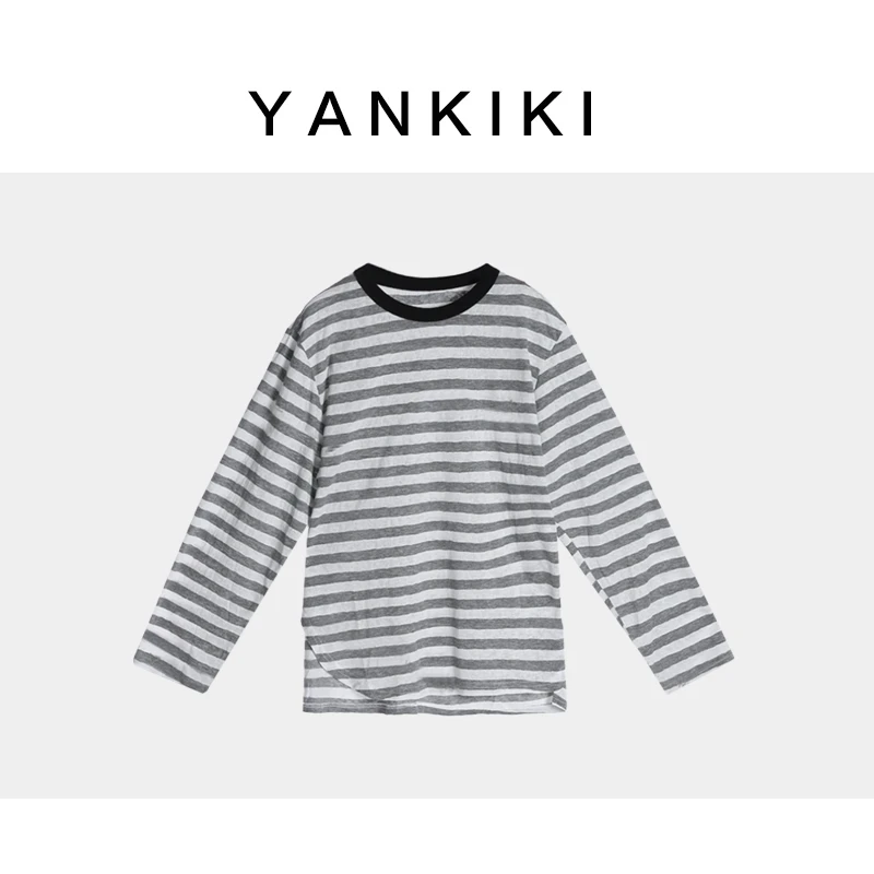 做旧条纹开衩长袖TEE YANKIKI 2024夏季款NEW