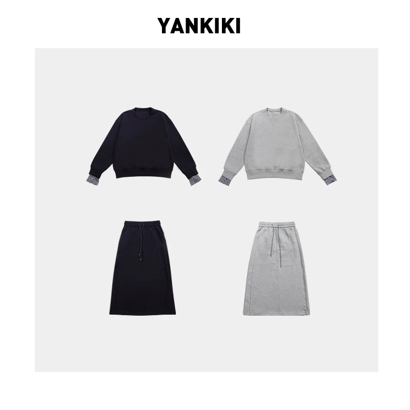 缪风拼接格子袖套装 YANKIKI 2024秋季款NEW