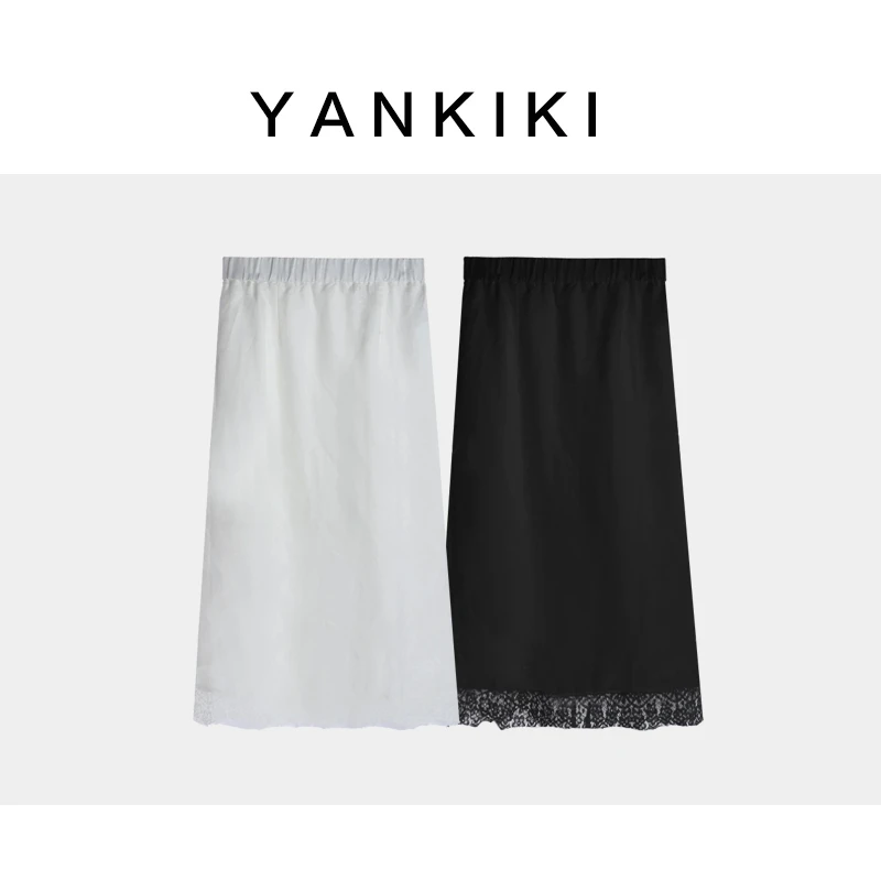 蕾丝边滑滑麻麻半裙  YANKIKI 2024夏款NEW