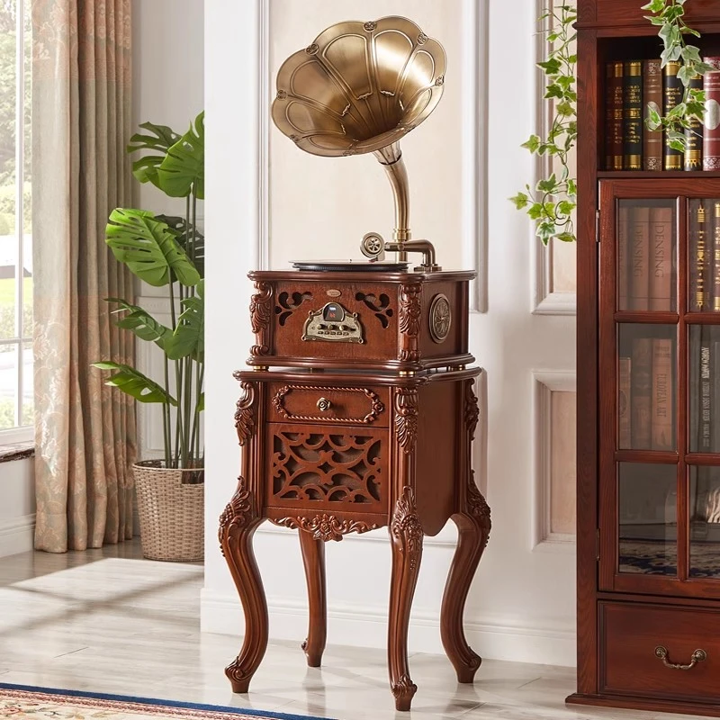 欧蒂诺复古留声机仿古LP黑胶唱片机北欧式家用多功能蓝牙音响摆件