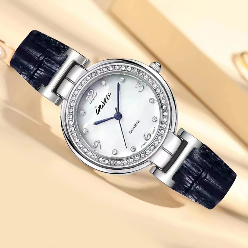 6016新款高端贝母表面小众皮带腕表时尚设计石英表气质女士手表