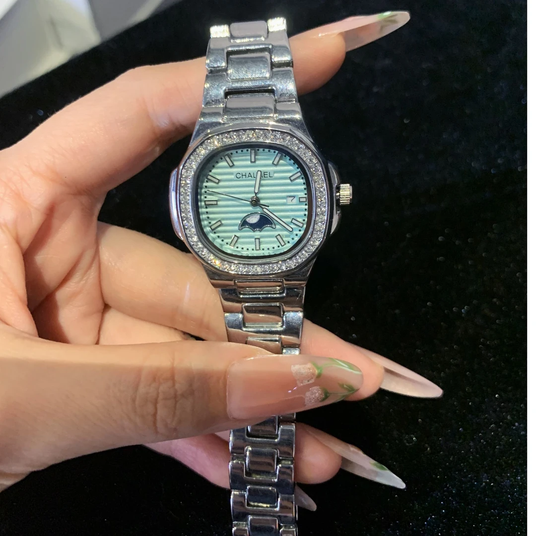 法国CHALAEL品牌商务时尚夜光日历鹦鹉螺气质女士石英腕表CH100