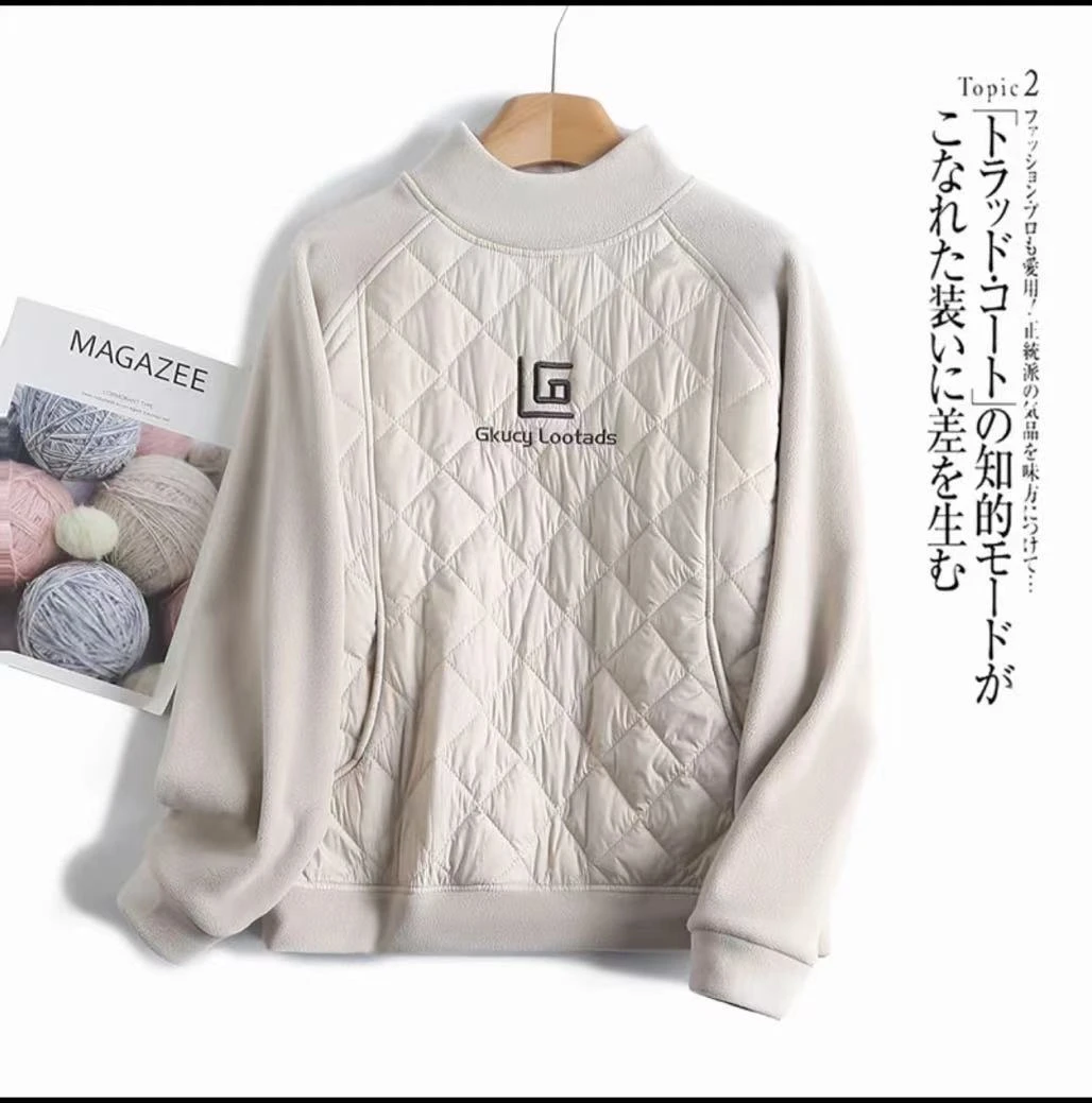 【暖阳】3D压棉加绒加厚百搭刺绣中领显瘦防风卫衣