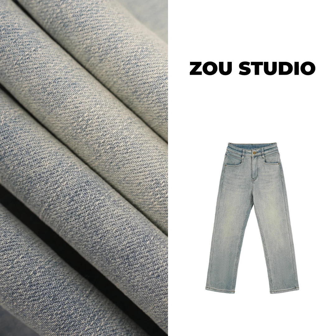ZOU STUDIO 【VXVS】 爱心烟管裤 显瘦加绒款水洗牛仔烟管裤  967