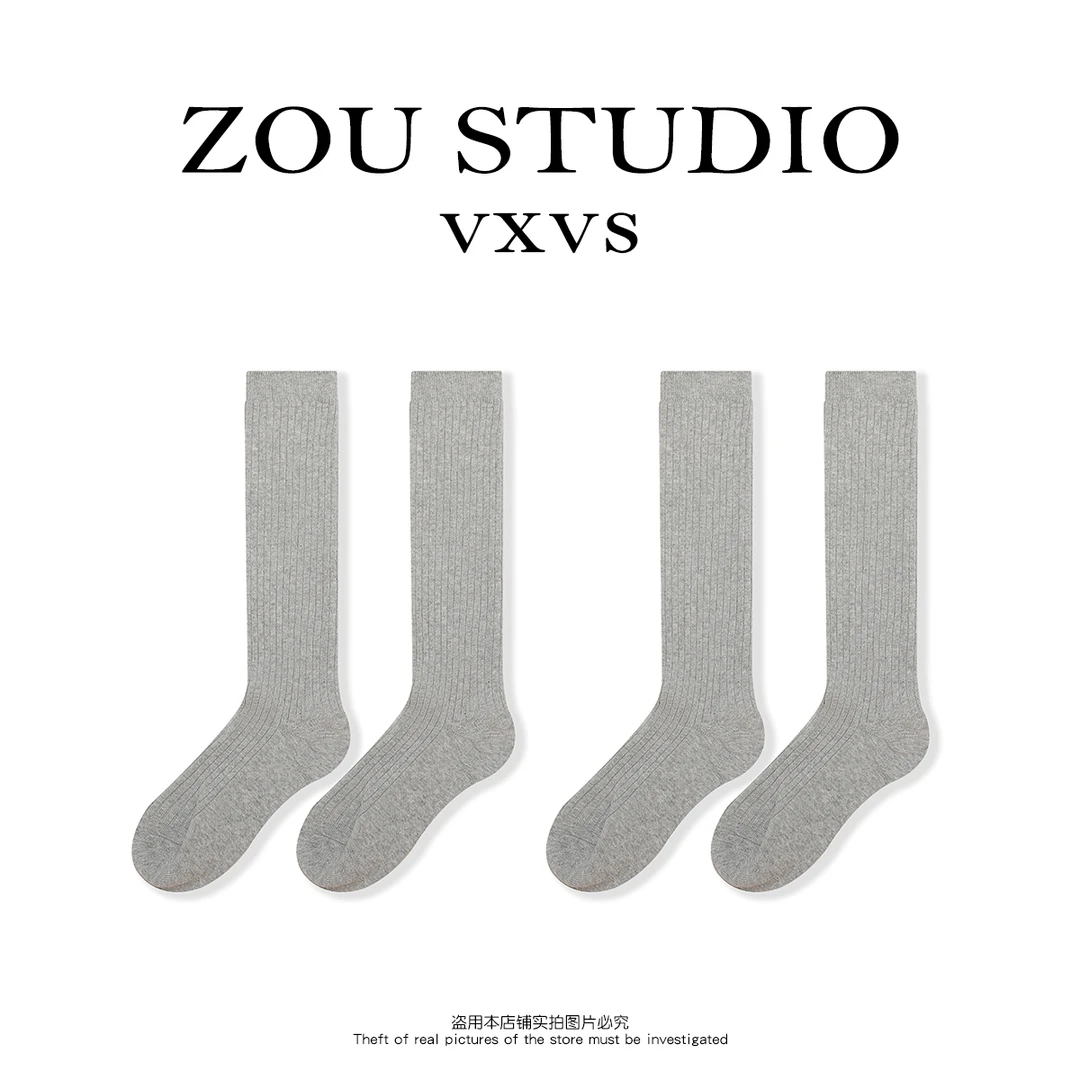 ZOU STUDIO 【VXVS】长筒袜  极简美舒适小棉袜F15