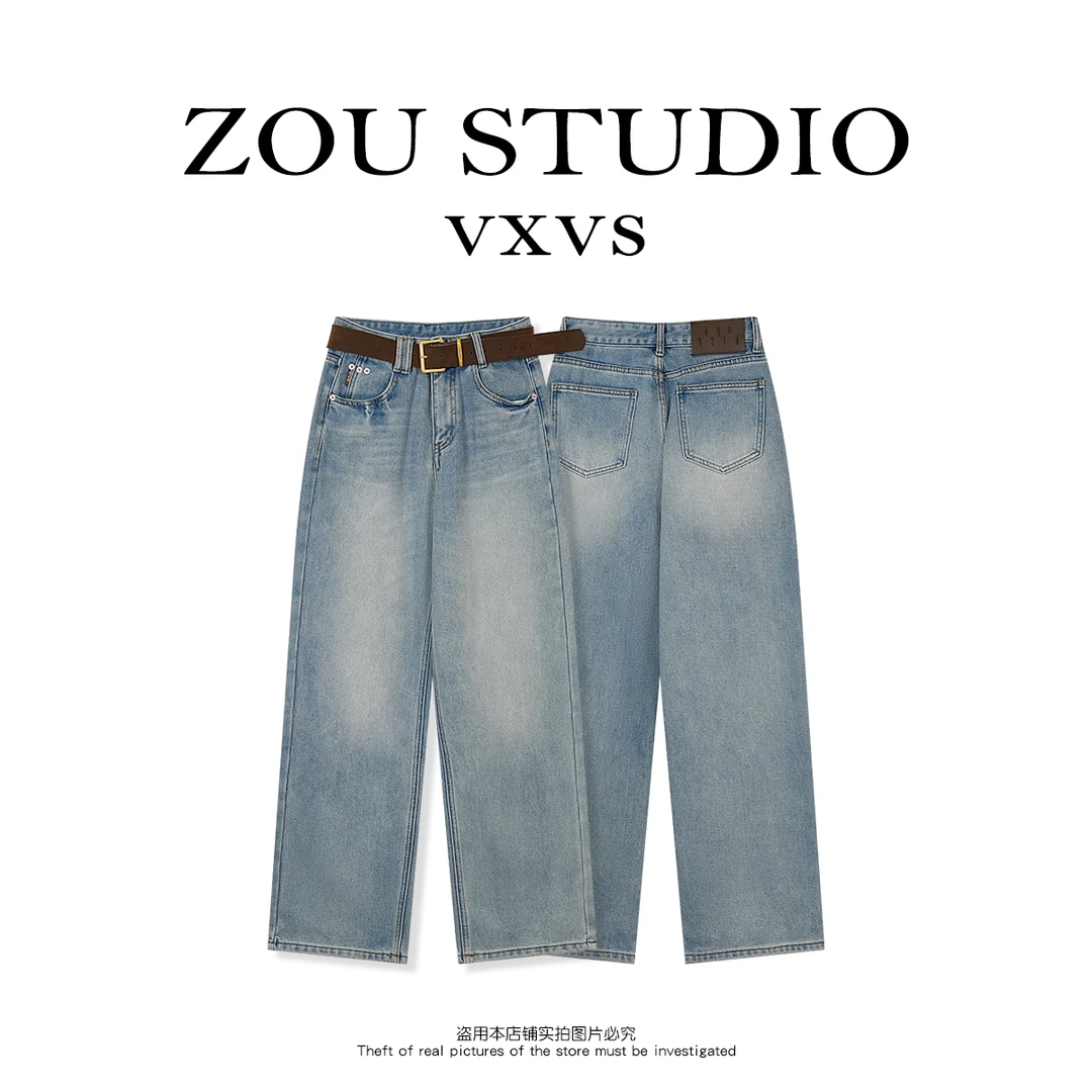 ZOU STUDIO【VXVS】 舒适频道 新款百搭水洗牛仔裤(磨毛加厚) 61200