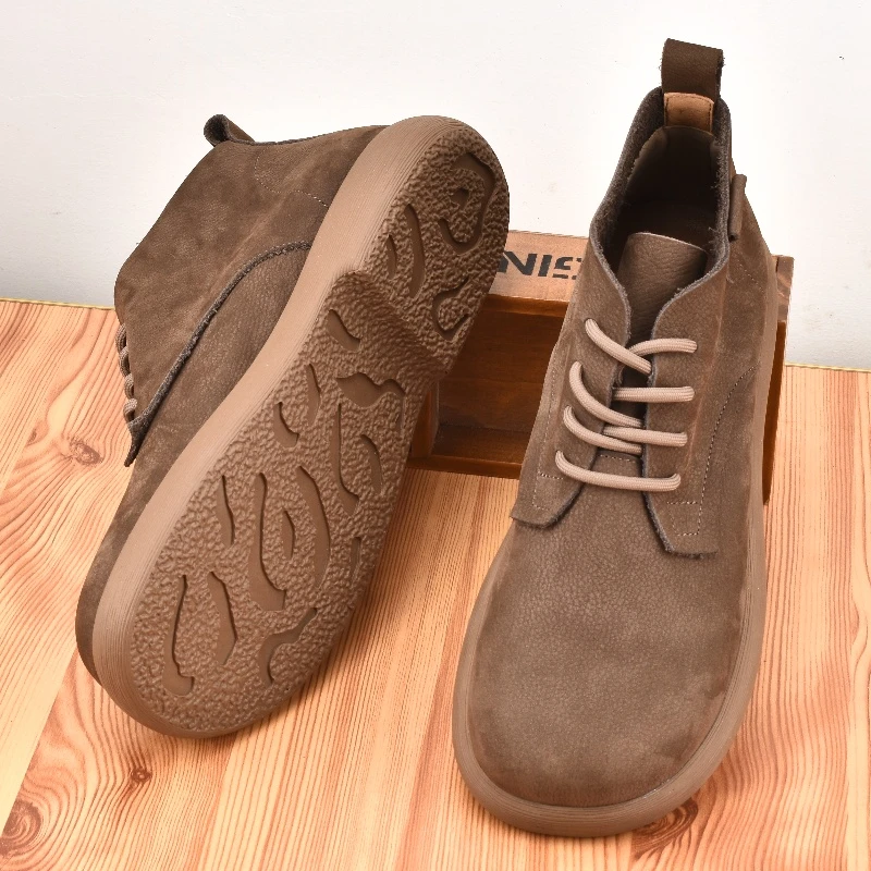 外贸马丁靴男款真皮英伦头层牛皮男士高帮休闲皮鞋宽脚复古靴鞋