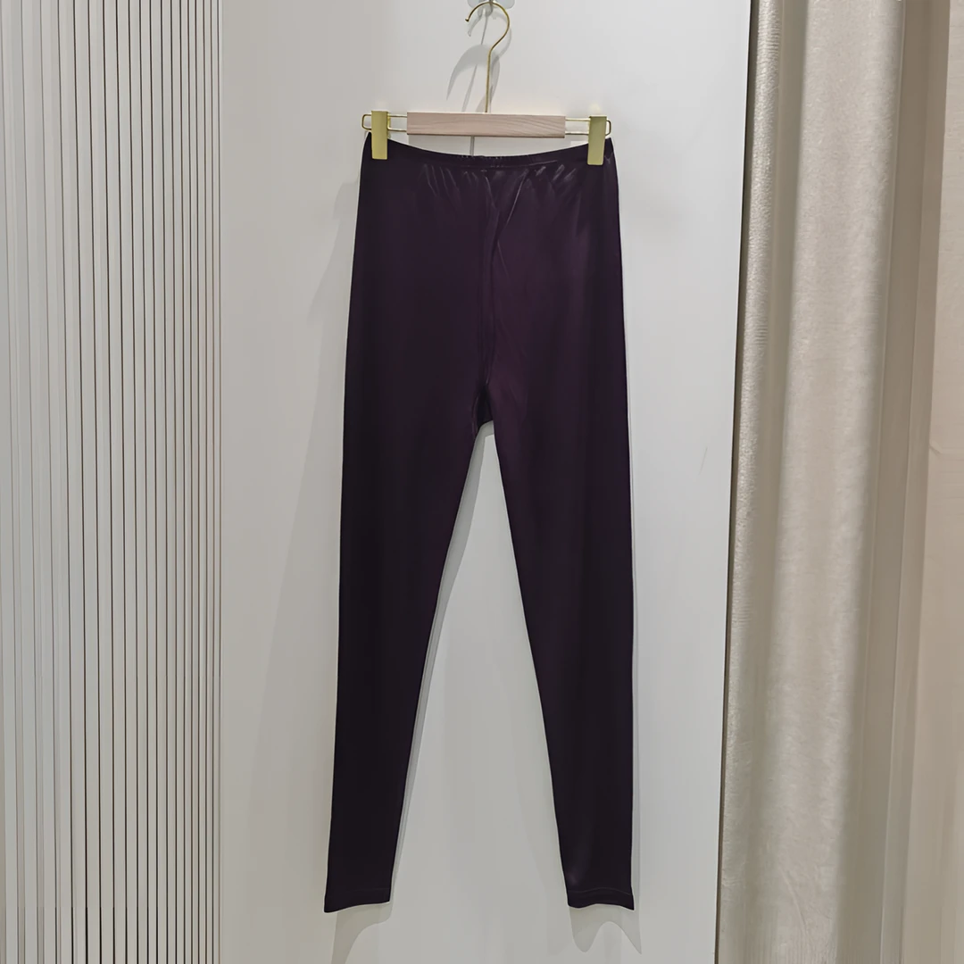 桑蚕丝弹力针织打底裤女士纯色休闲修身显瘦小脚裤居家秋裤长裤