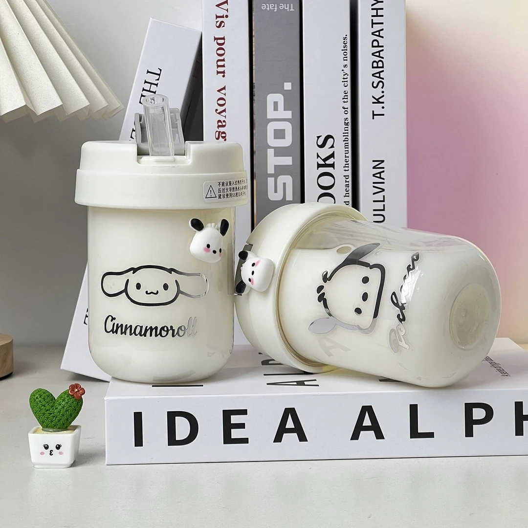 帕恰狗高颜值塑料杯可爱小巧迷你学生便携水壶吸管杯情侣随手杯