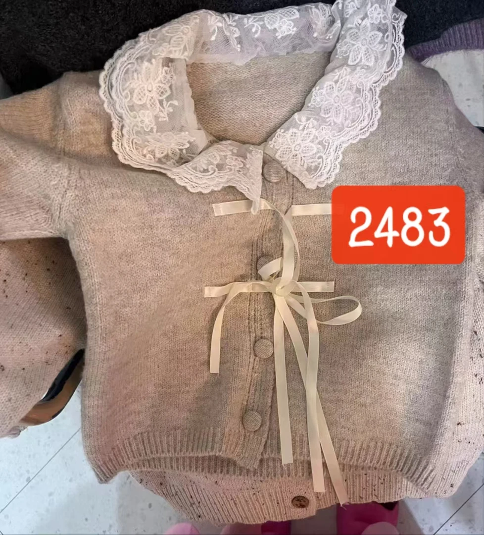 女童甜美春秋装2024新款洋气时髦设计感儿童毛线开衫上衣