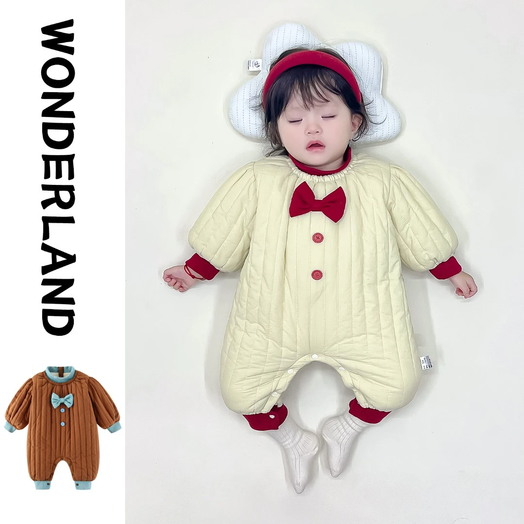 婴儿连体衣套装秋冬款宝宝衣服冬装夹棉外出服婴幼儿冬天棉衣棉服