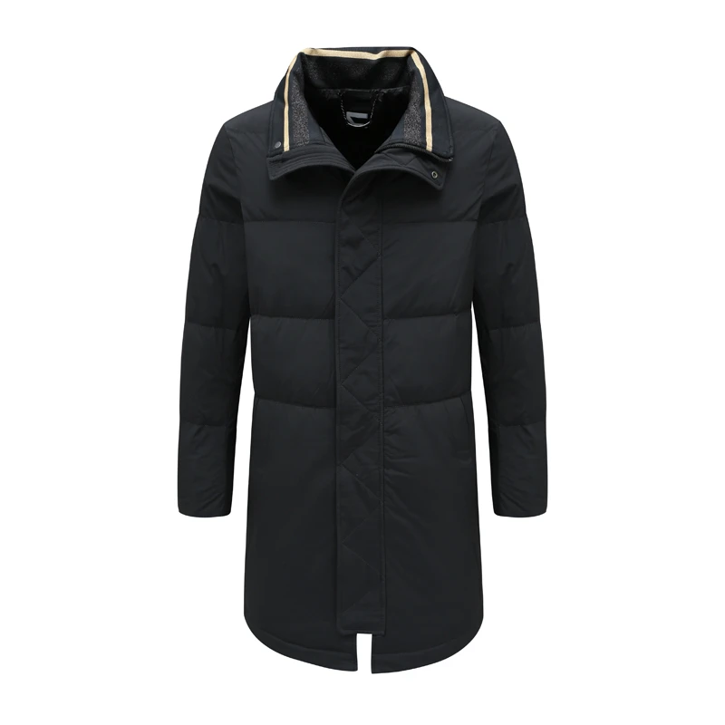 H1102冬季男羽绒服 白鸭绒商务休闲保暖长款防风外套时尚都市