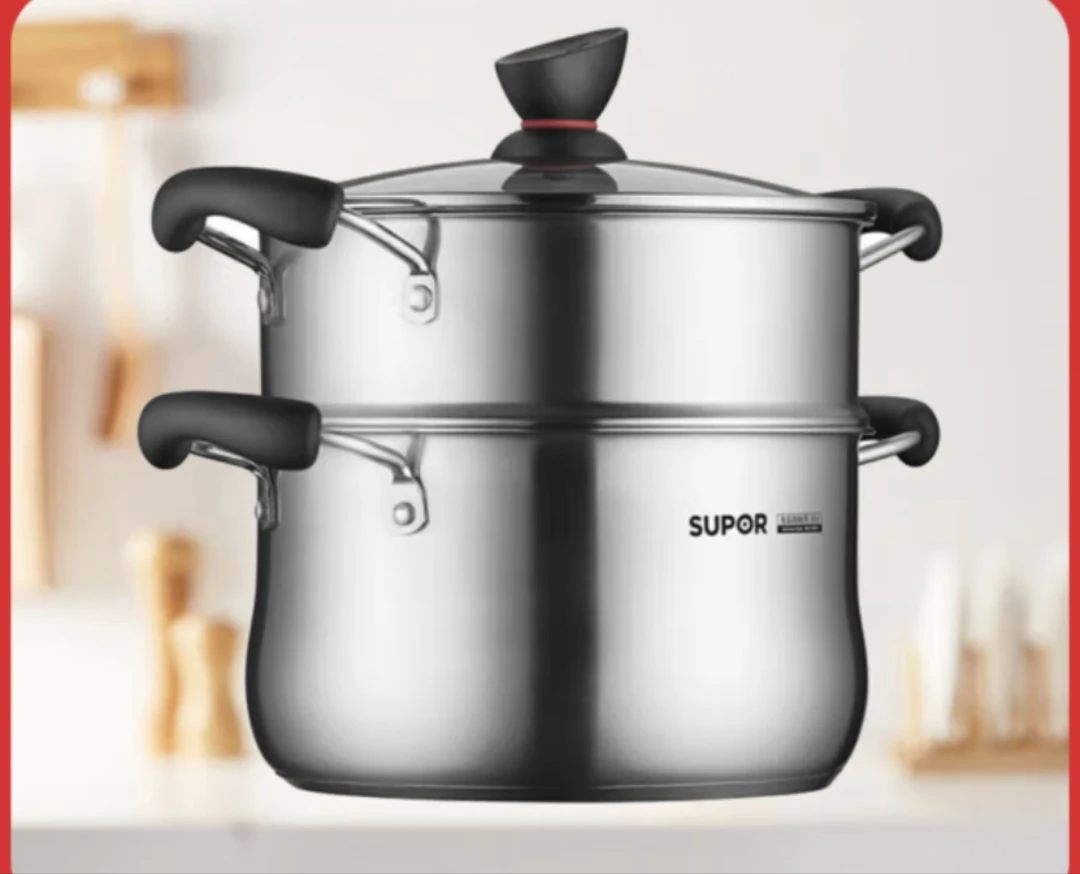 苏泊尔精致ST22Z3系列不锈钢小红圈汤蒸锅加厚磁力聚能环复底通用