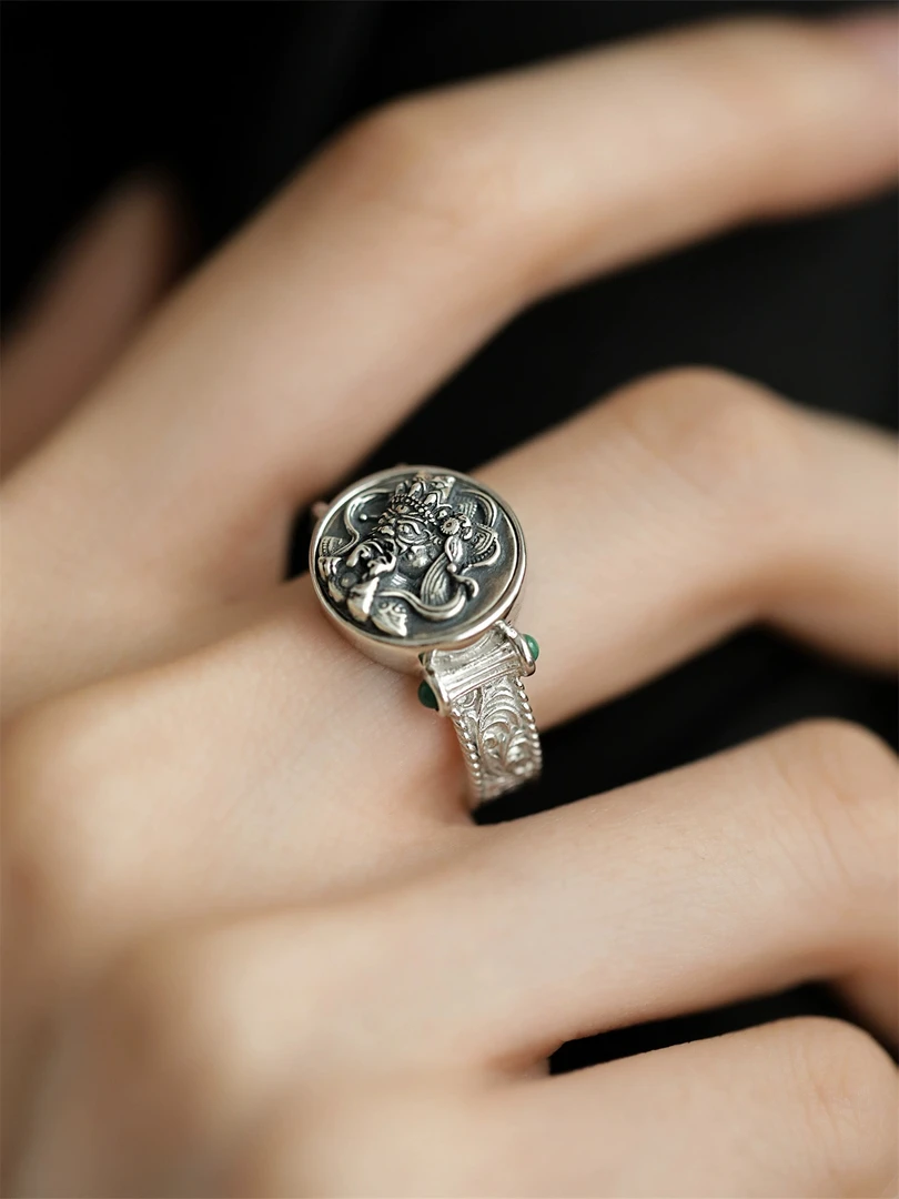 扎基拉姆唐草纹戒指女2025年新款轻奢潮小众设计时尚个性开口指环