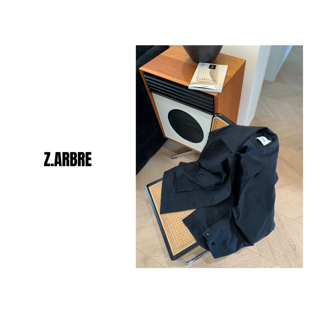 Z.ARBRE “旅行者” 重工艺秋冬水洗雾黑色设计师款工装风外套风衣