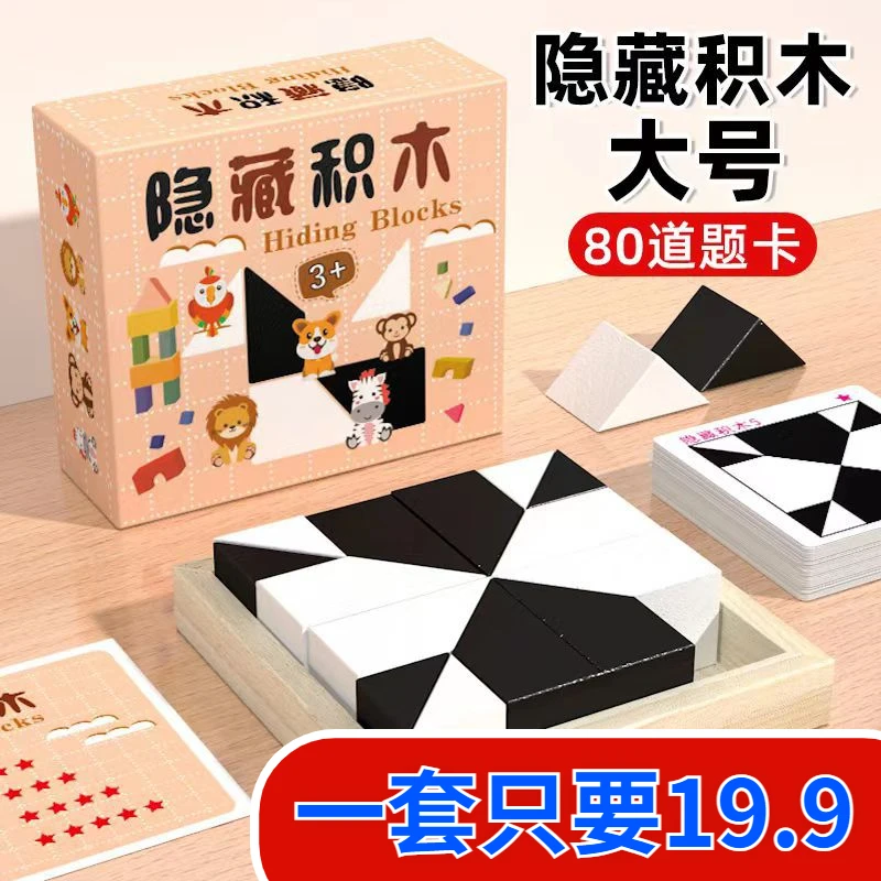 【19.9元包邮】隐藏积木 儿童早教实验文具 逻辑教学益智文具