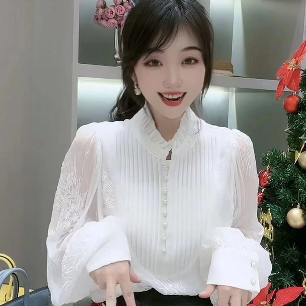 《CHUN》绣花打条桑蚕丝上衣