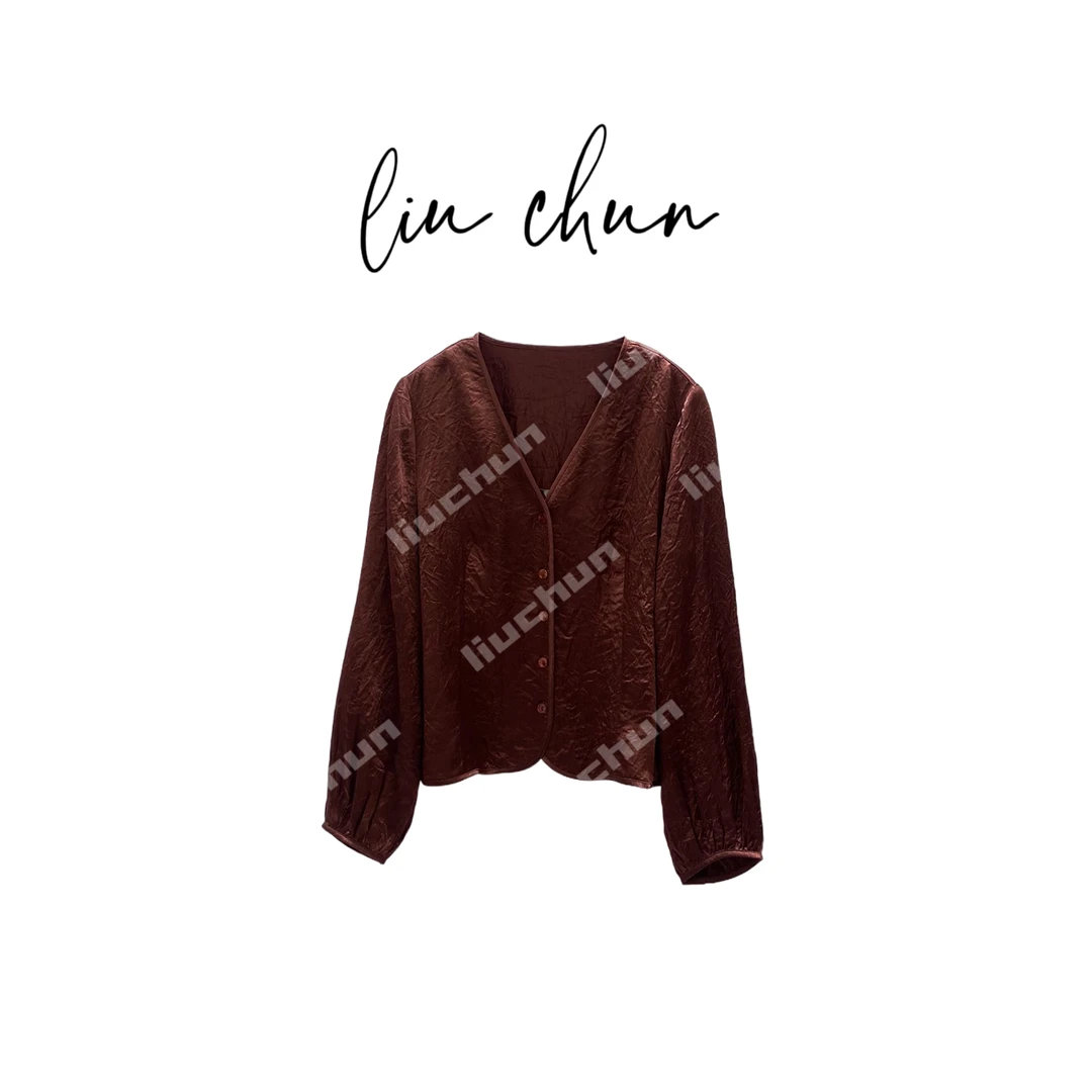 《CHUN》褶皱排扣醋酸外搭