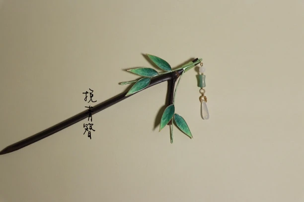 日常掐丝竹叶竹簪 旗袍 汉元素新中式汉服配饰 古风发簪中国风