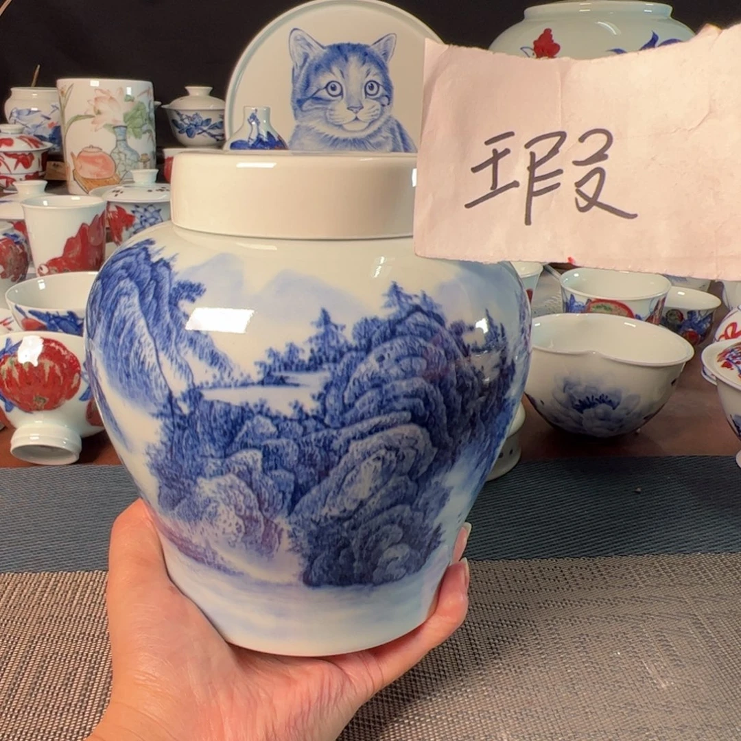 杯原矿青花釉里红瓷器