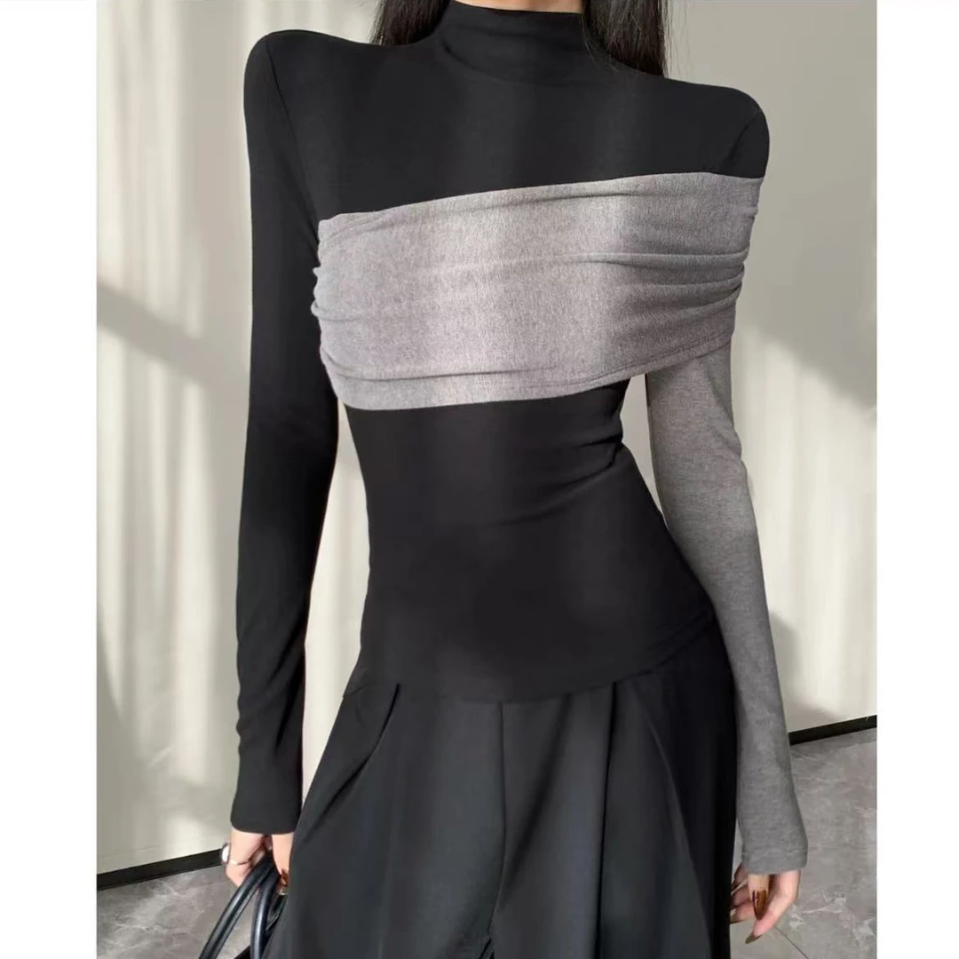 福利19随机两件打底拼接撞色长袖设计百搭时尚打底