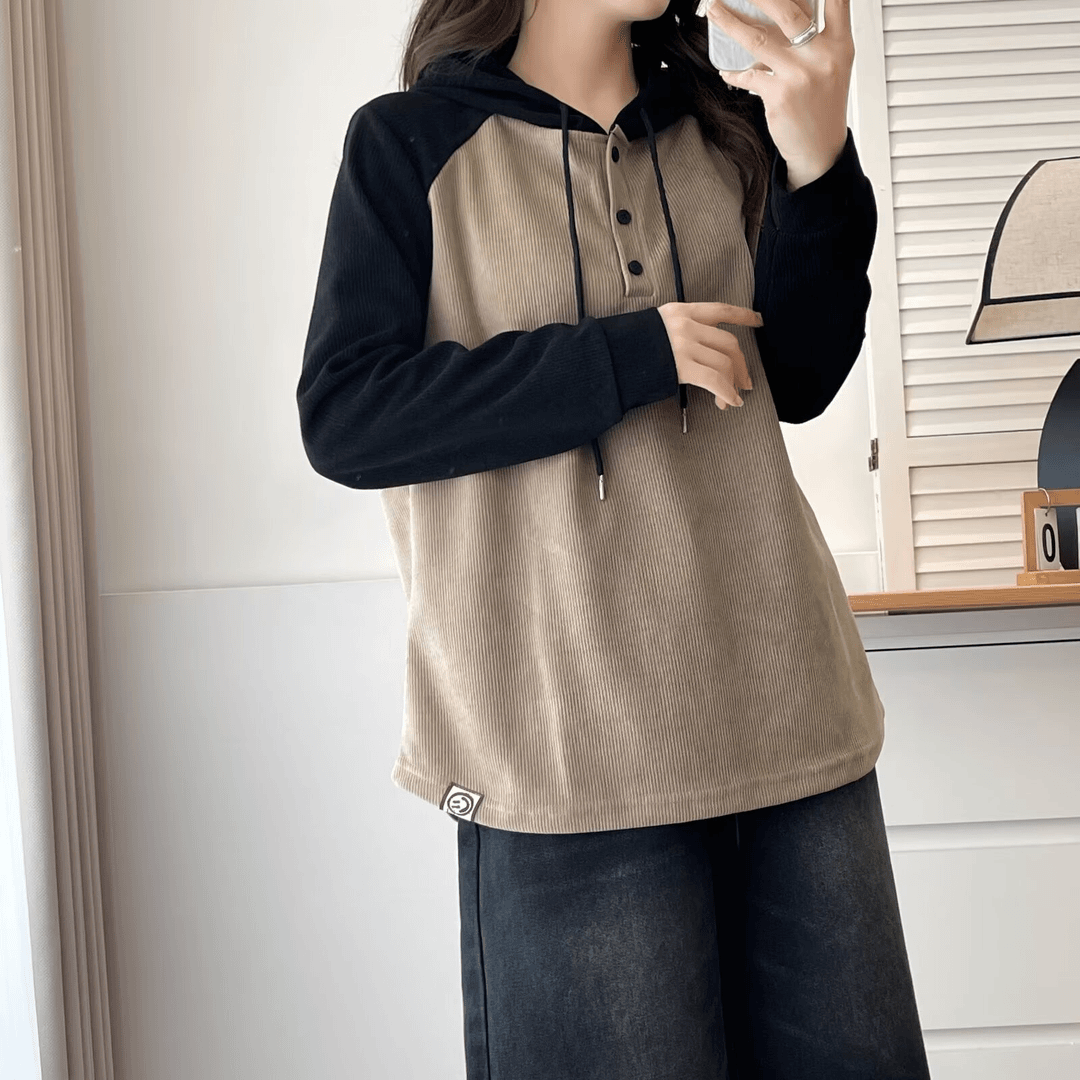 大码插肩连帽卫衣女秋季慵懒风卫衣宽松显瘦打底衫上衣2463
