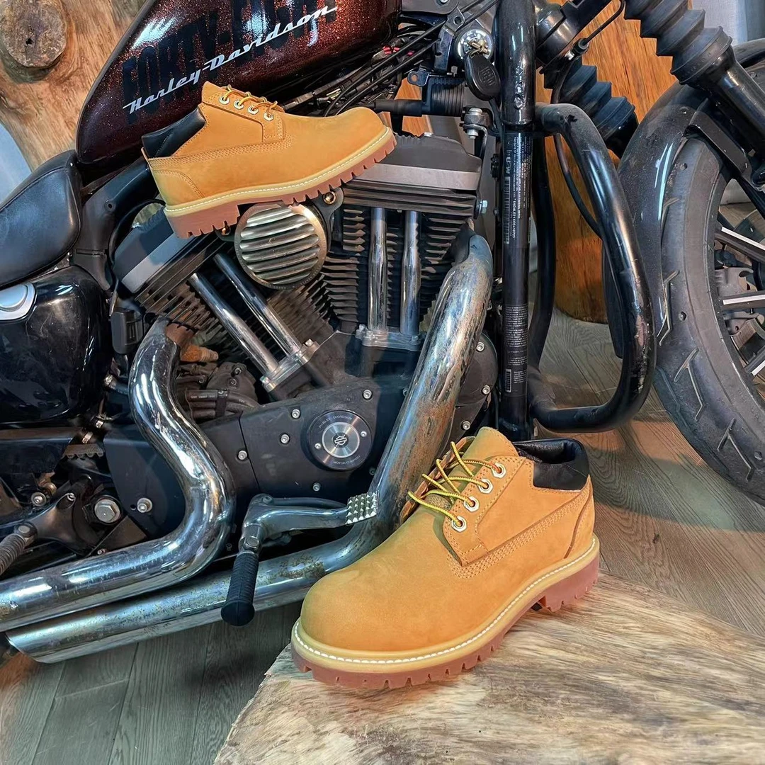 虎哥工装高端固特异工艺大黄鞋低帮潮鞋阿美咔叽男鞋LZ3134