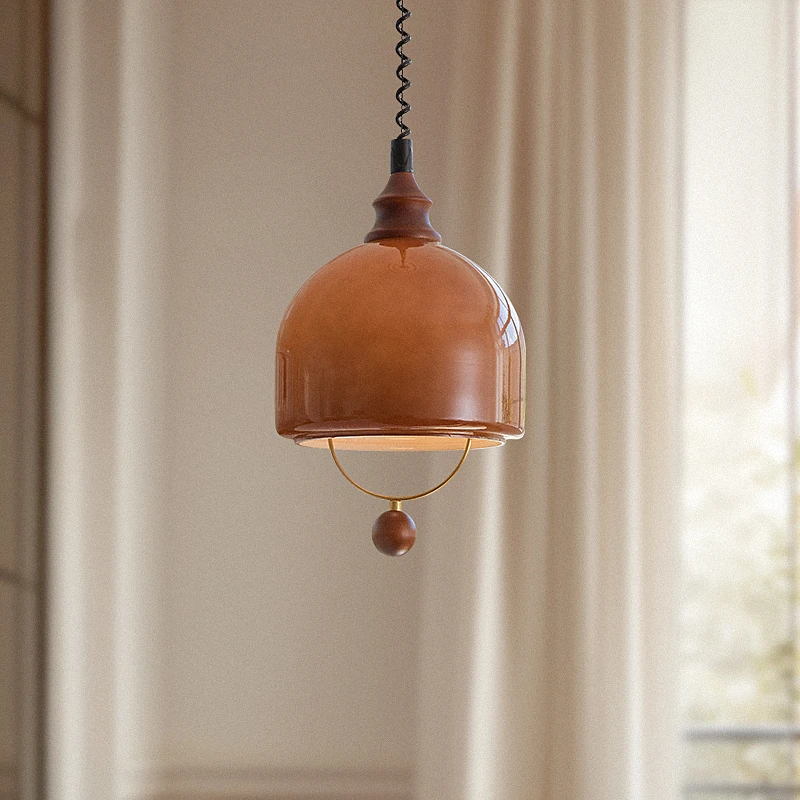 摩灯会 吧台吊灯  家用餐厅灯复古玻璃小户型中古圆餐24182/24243