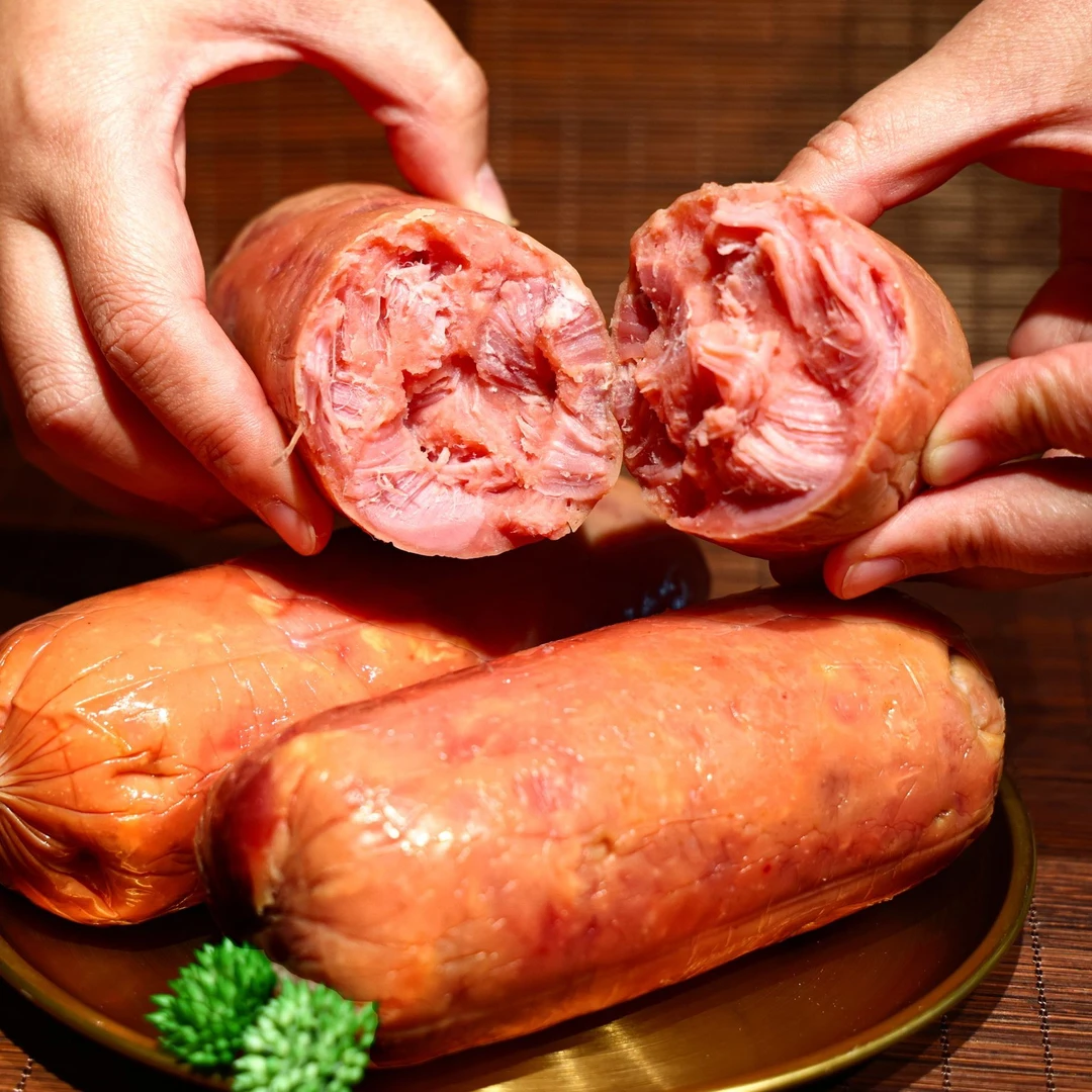 胶东岛青岛老火腿纯手工大肉块果木熏烤淀粉≤4%（优级）4根装