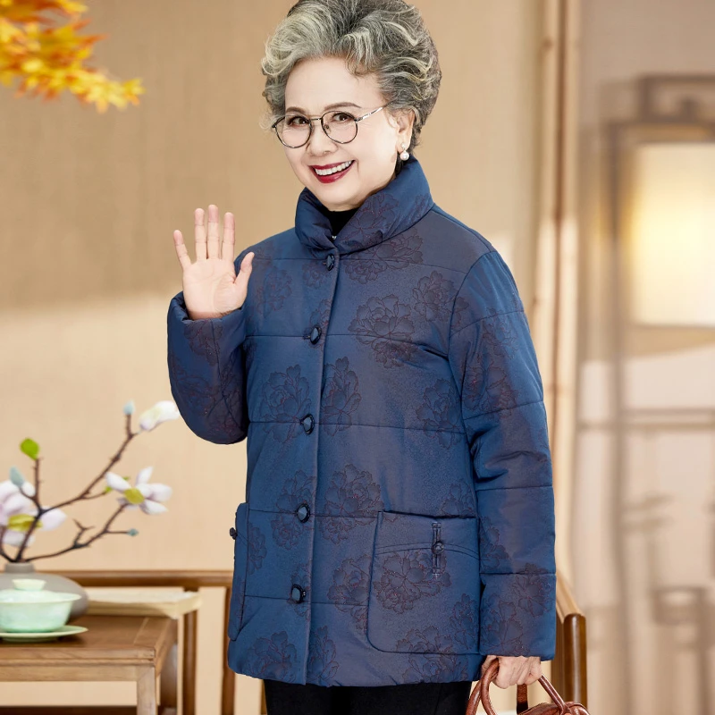 奶奶冬装加厚棉服外套中老年人妈妈冬天棉袄上衣保暖唐装太太棉衣