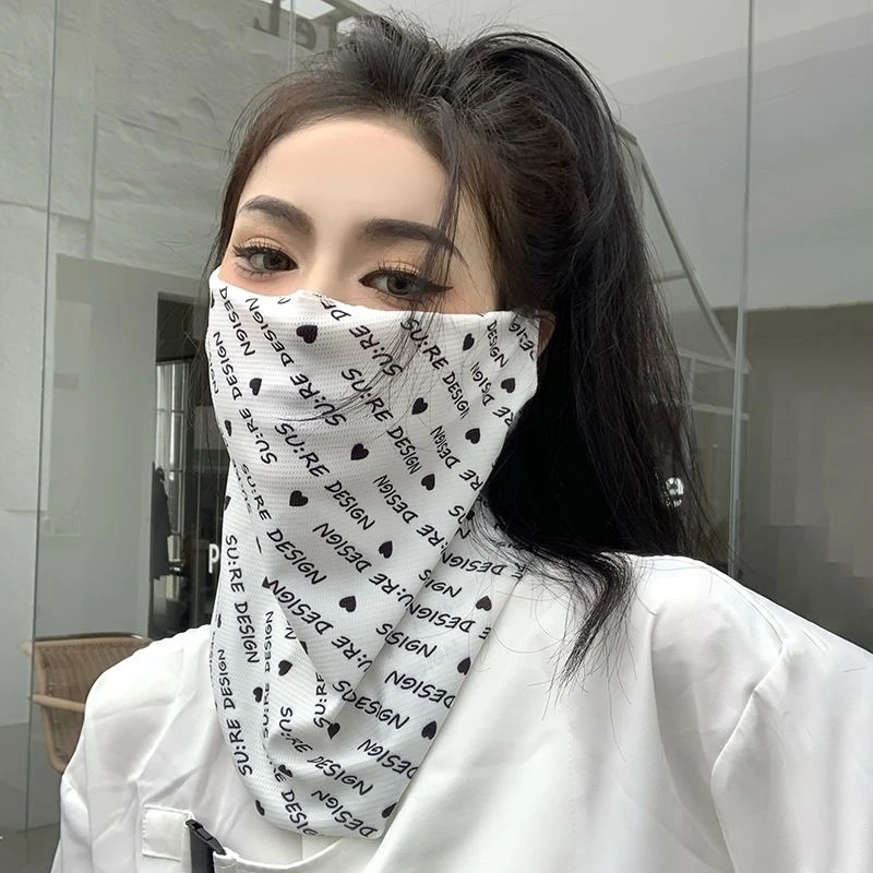 出行防晒冰丝春季防晒面罩骑行网面商场爵士帽通用中年挂耳透气