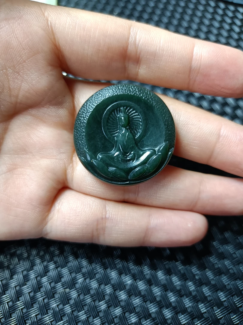 和田玉无相佛挂件