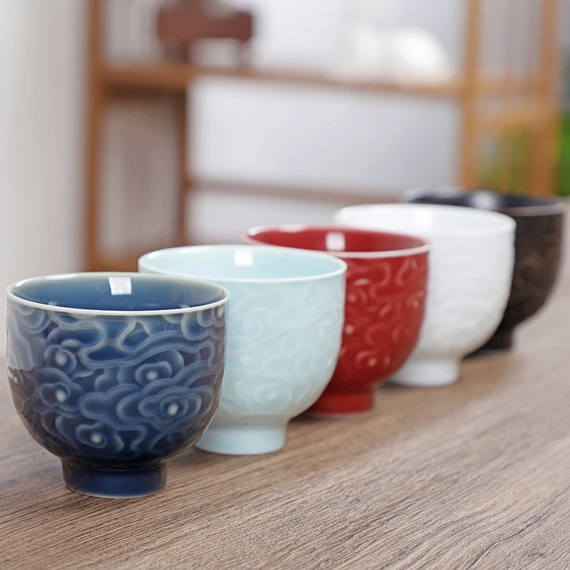 复古简约主人杯功夫泡茶杯个人杯茶盏茶室功夫茶具品茗杯礼品套组