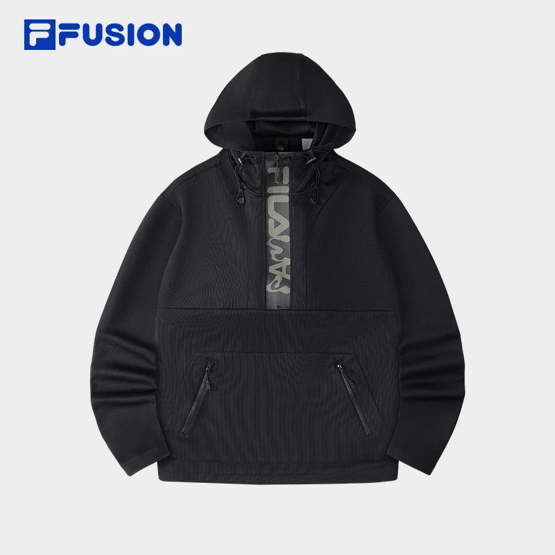 FILA斐乐【欧若风】连帽卫衣男款运动休闲宽松亲肤保暖T11M448203F