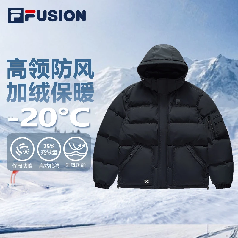 【男女同款】FILA斐乐冬季保暖工装运动羽绒服男士连帽T11M443901F