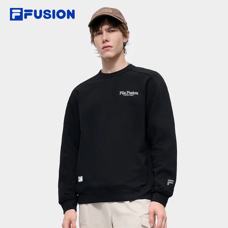 FILA斐乐柔和机能圆领卫衣男士运动休闲简约长袖上衣T11M443208F