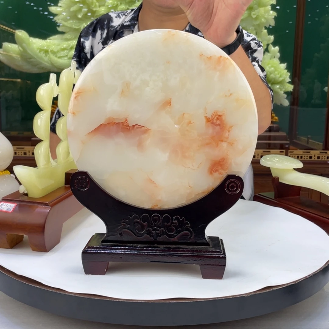 砖雕煜*26cm平安扣精美摆件