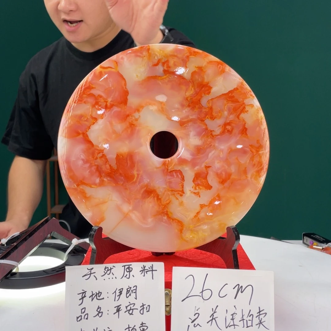 砖雕硬**霸26cm平安扣精美摆件