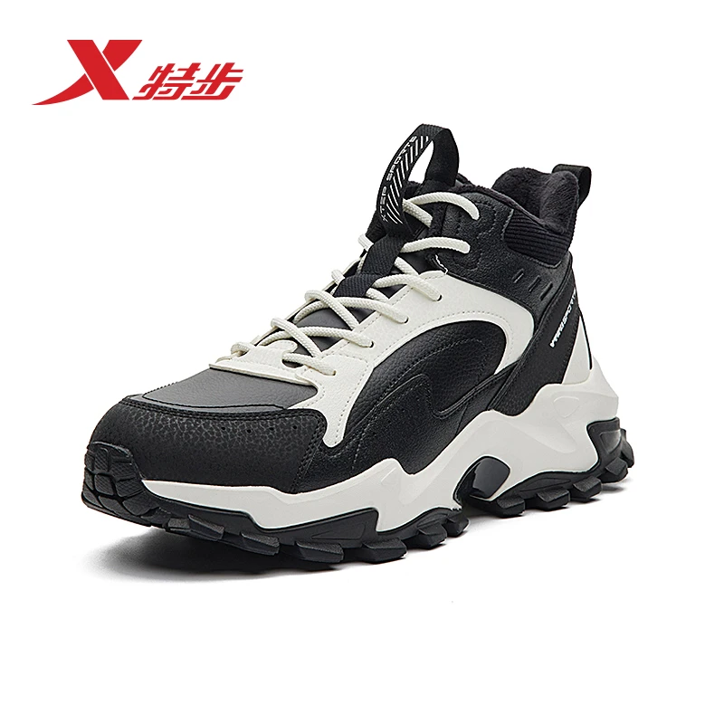 XTEP/特步男子大棉鞋冬加绒皮面防水保暖运动鞋977419370049
