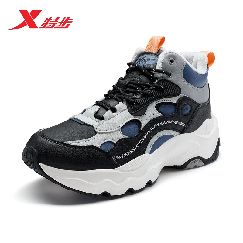 XTEP/特步男子赤岩加绒大棉鞋高帮保暖运动鞋977419370030