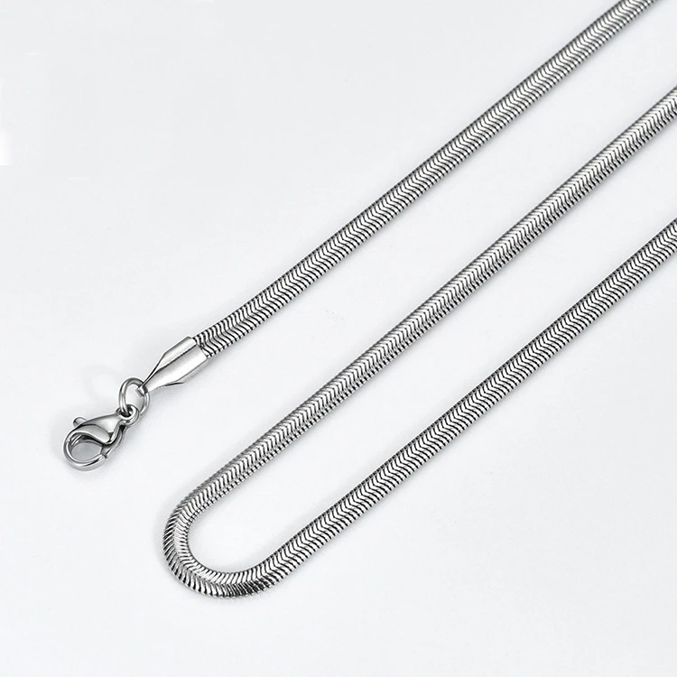不锈钢项链 扁蛇链时尚饰品ins小众设计高级感配饰软蛇骨链钛钢