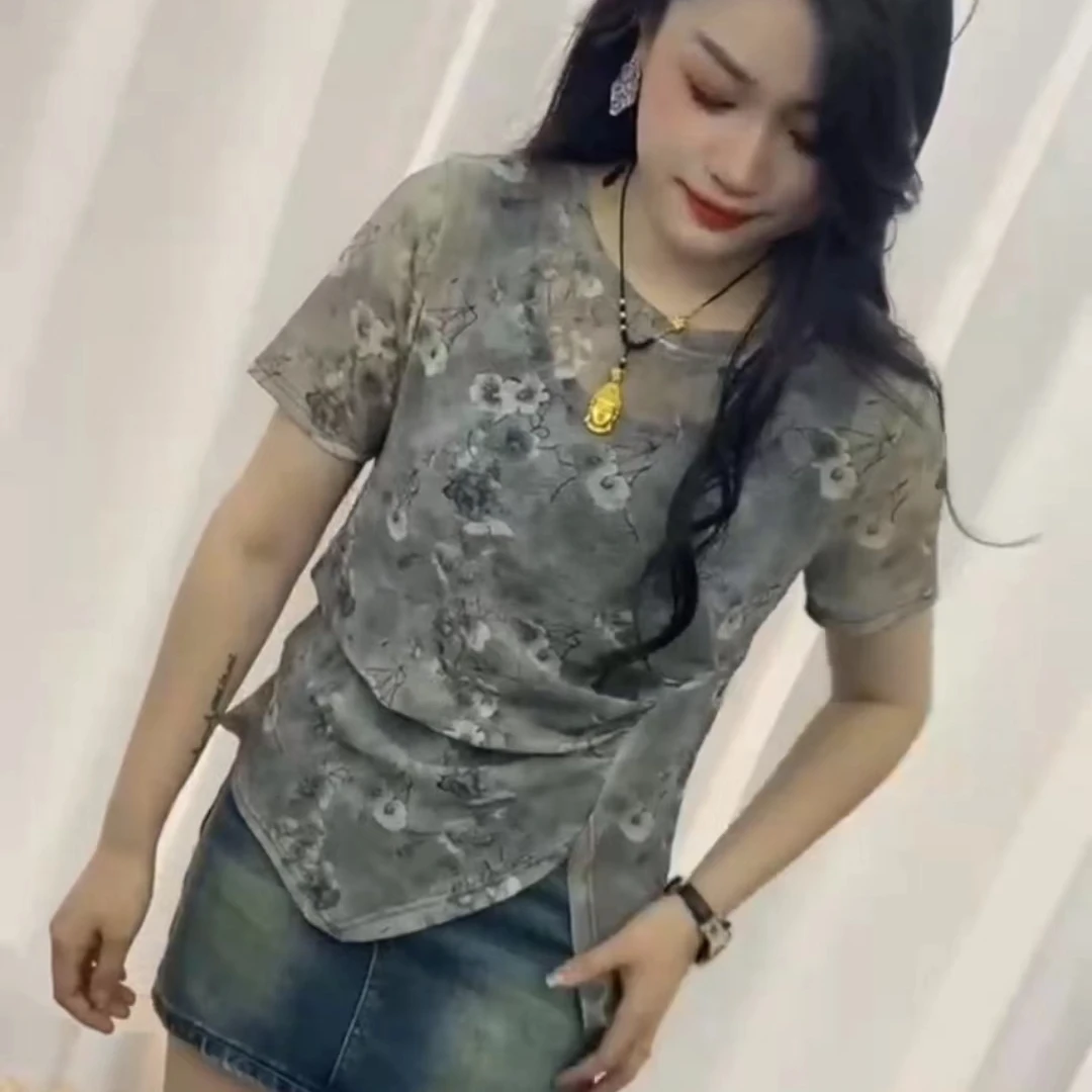 48款气质女人时尚花朵短袖（剪标款）